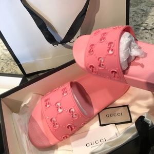 Women's rubber GG slide sandal